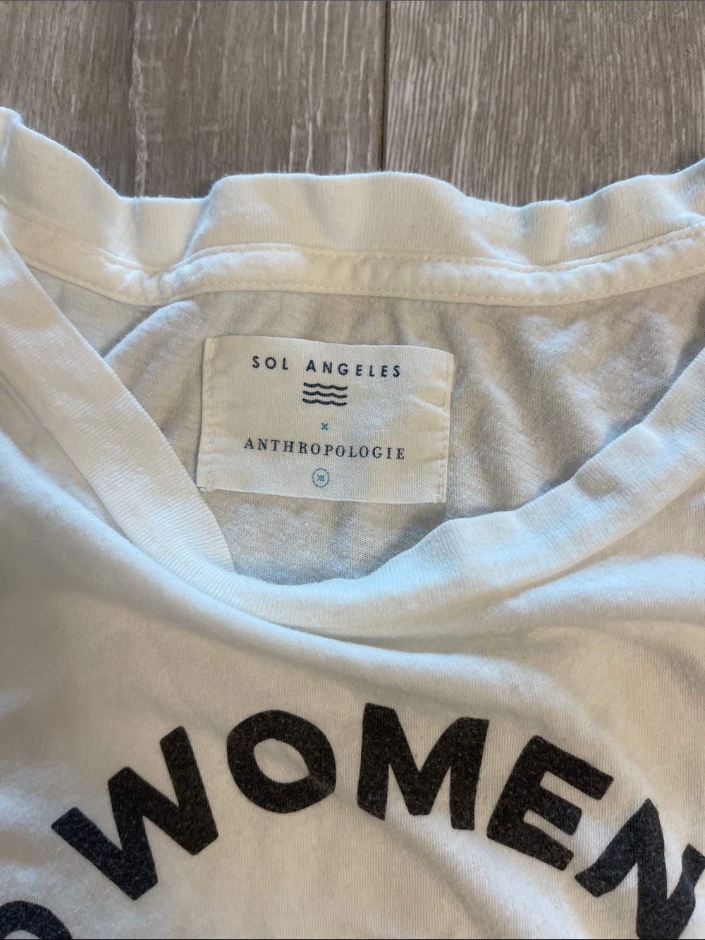 Anthropologie White 'Women Will Save The World' Graphic Tee XS- worn once! - Picture 4 of 5